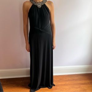 David Meister size 8 long black gown EUC